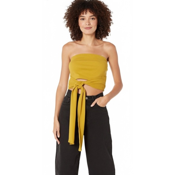NWT The Drop Women's Citronelle Wrap-Around Rib Bustier Cropped Top SIZE S - Picture 4 of 13